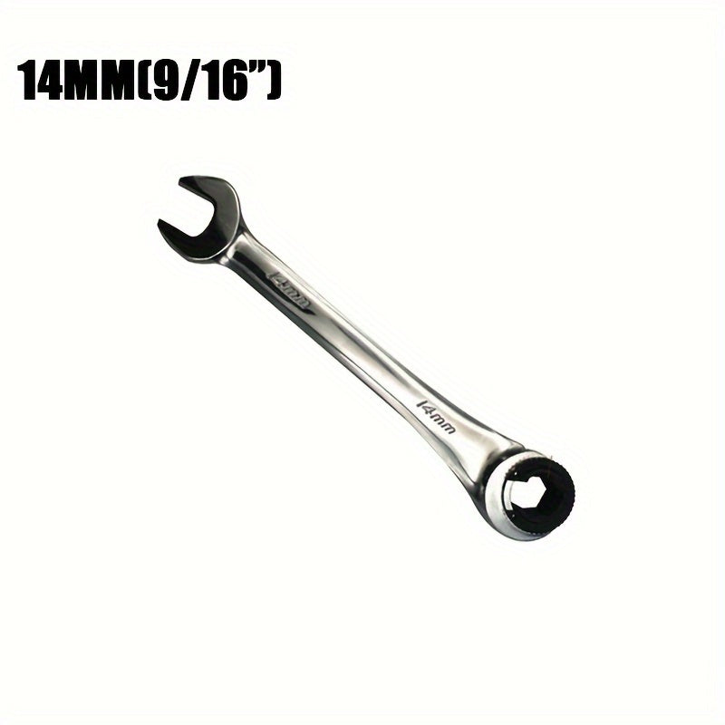 Universal Fixed Head Tubing Ratchet Open End Wrench Combination Tool