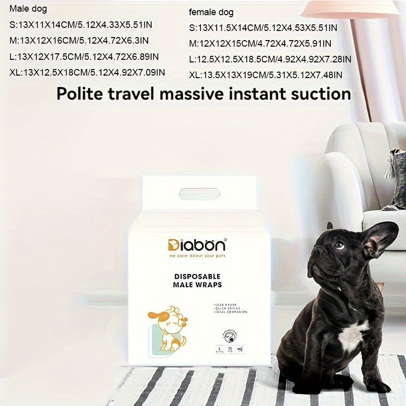 Dog Diapers Pack of 10 in Sizes S M L XL Polyester Safety and Physiological Pants