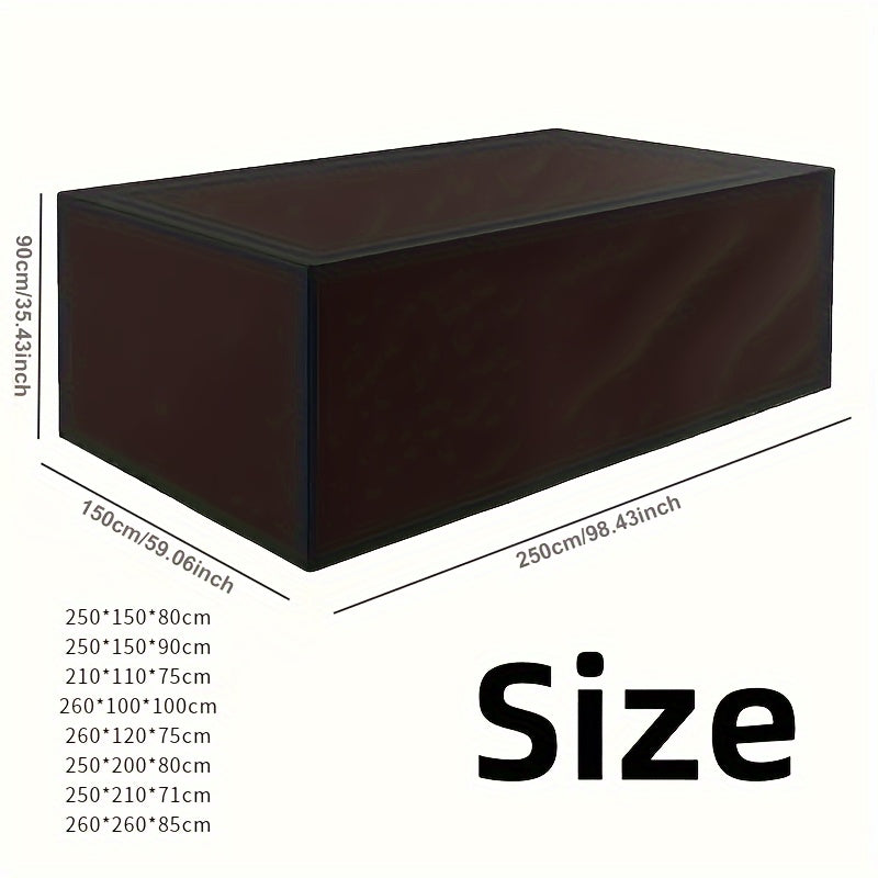 Funda para mesa exterior de uso intensivo en poliéster negro con cordón y sujetadores elásticos