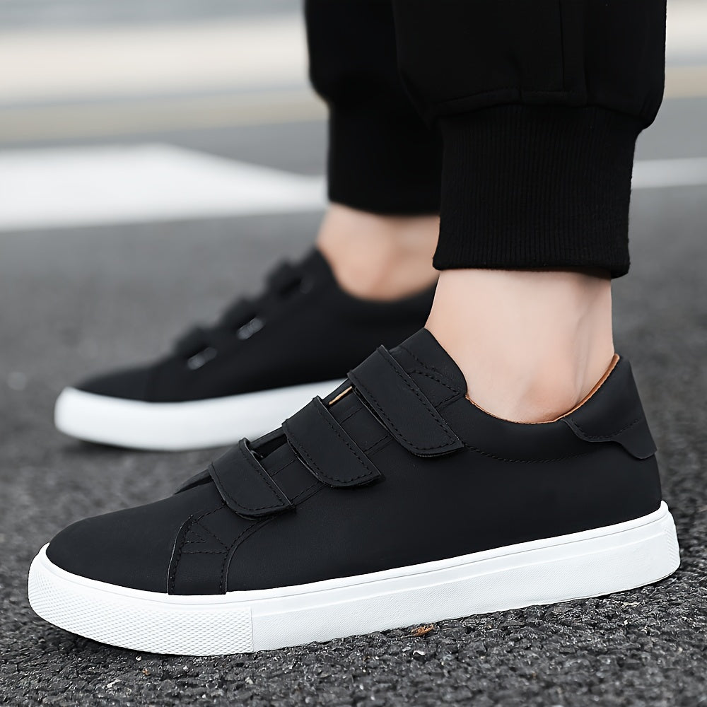 Zapatillas blancas casuales para hombre, de corte bajo, de PU, tela, suela de EVA, para primavera, otoño y todas las estaciones