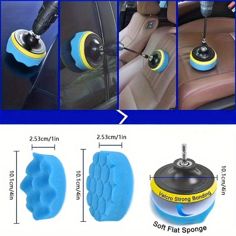 Avtomobilni silliqlash uchun qo‘lqopli g‘ovakli shimgichli to‘plam, 21 ta qism, avtomobilni tozalash asboblari va cho‘tka