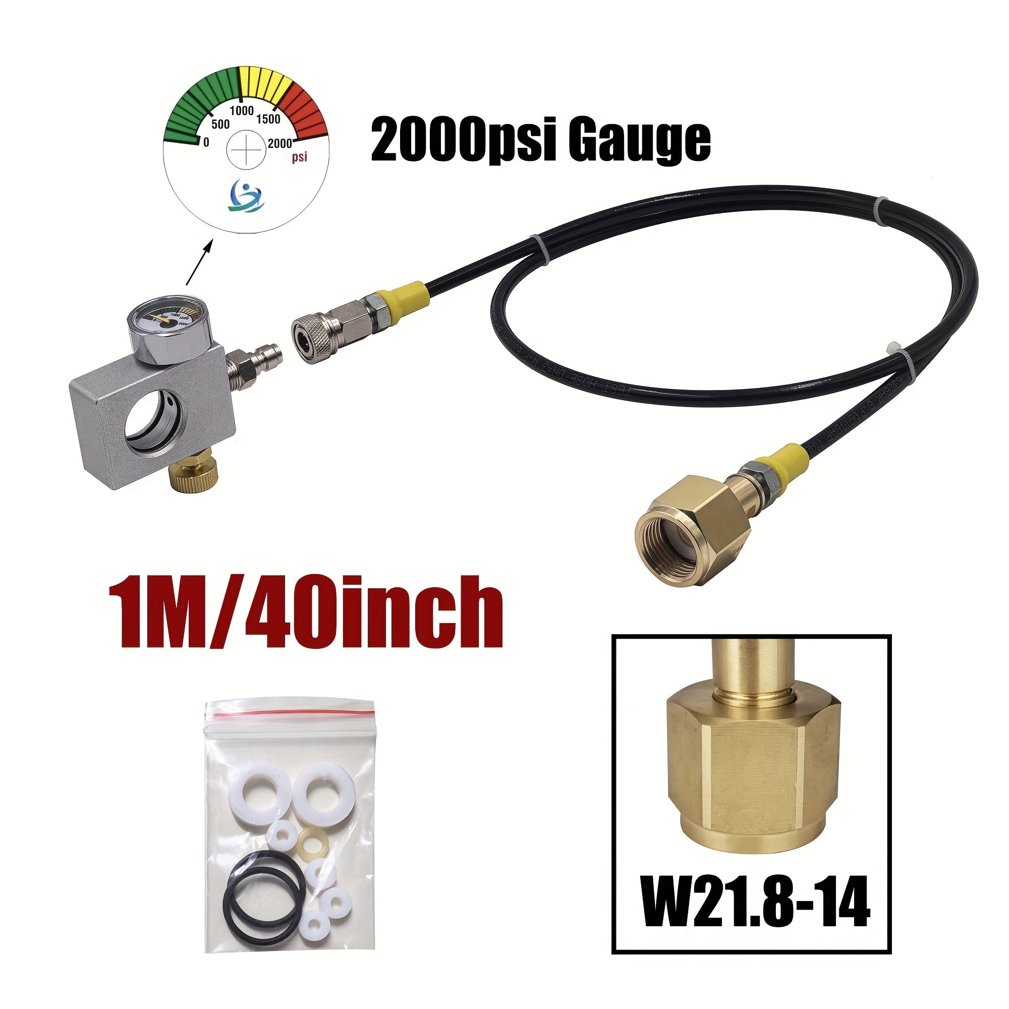 Terra Art Gaia uchun CO2 to'ldirish adapteri karbonatorlar va gazli suv shishalarini to'ldirish uchun