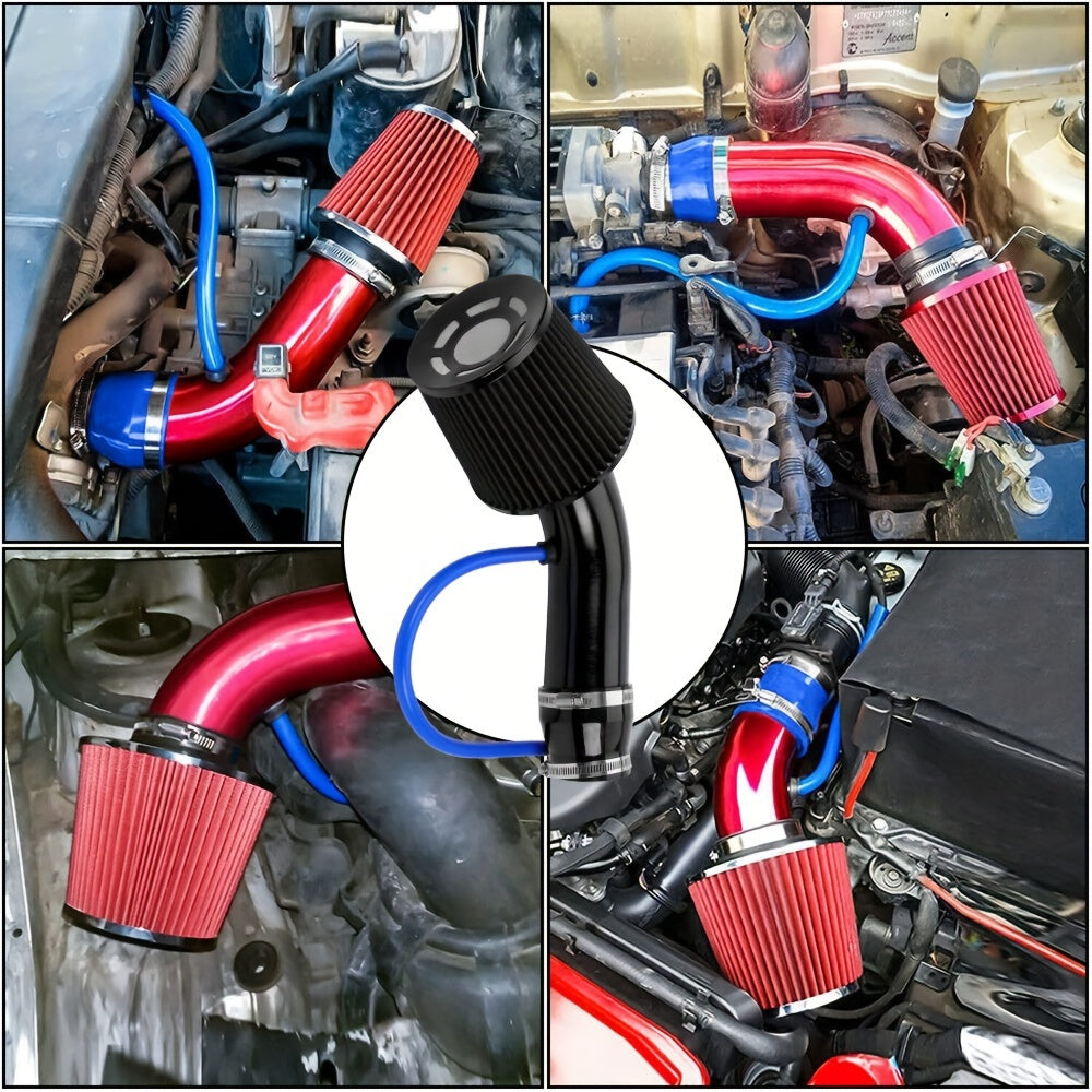 Universal Aluminum Alloy Car Air Filter 76mm Cold Air Intake Filter Kit