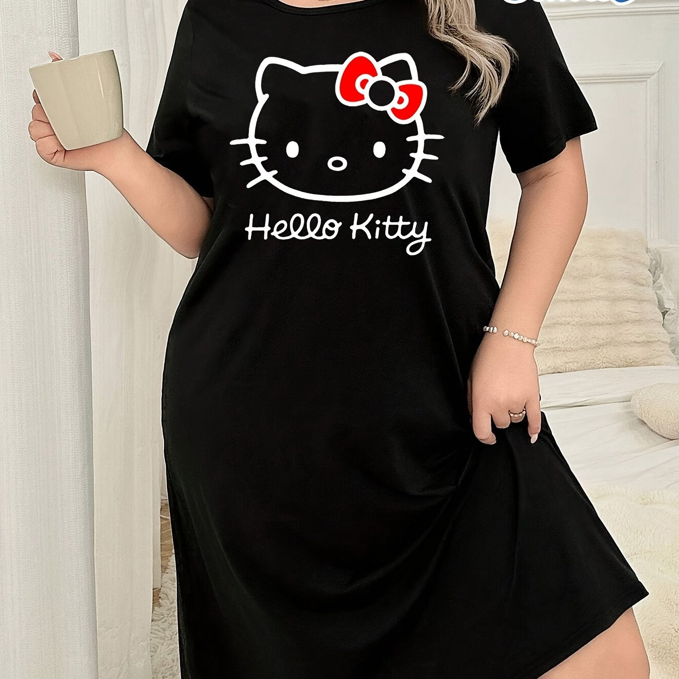 Women’s Cotton Short Sleeve Nightgown Casual Plus Size Sleepwear