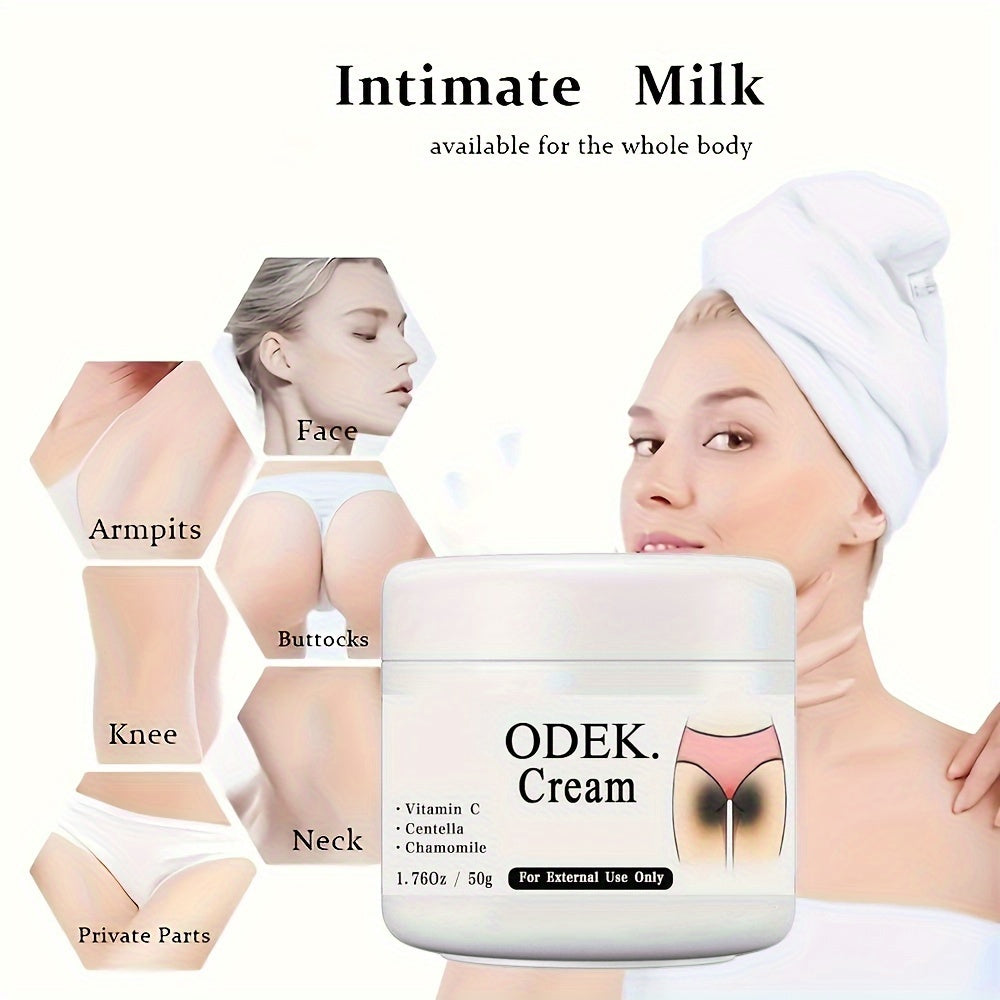 ODEK Radiant Glow Body Cream- 50g, Hidi yo'q, Qo'ltiq va Intim joylar uchun namlovchi losyon, Barcha teri turlari uchun mos.