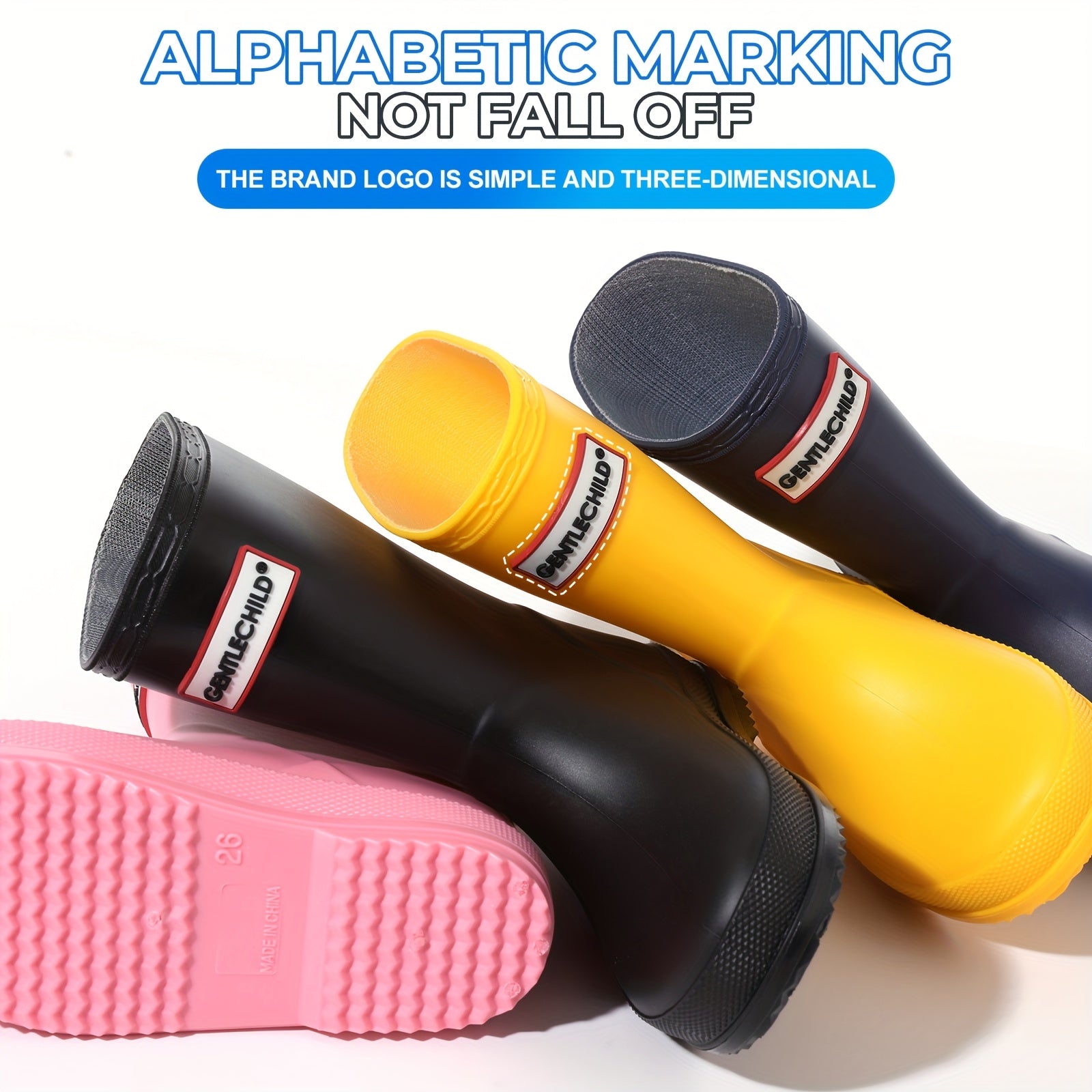 Girls Rain Boots Long PVC Soft Sole All-Season Casual Waterproof