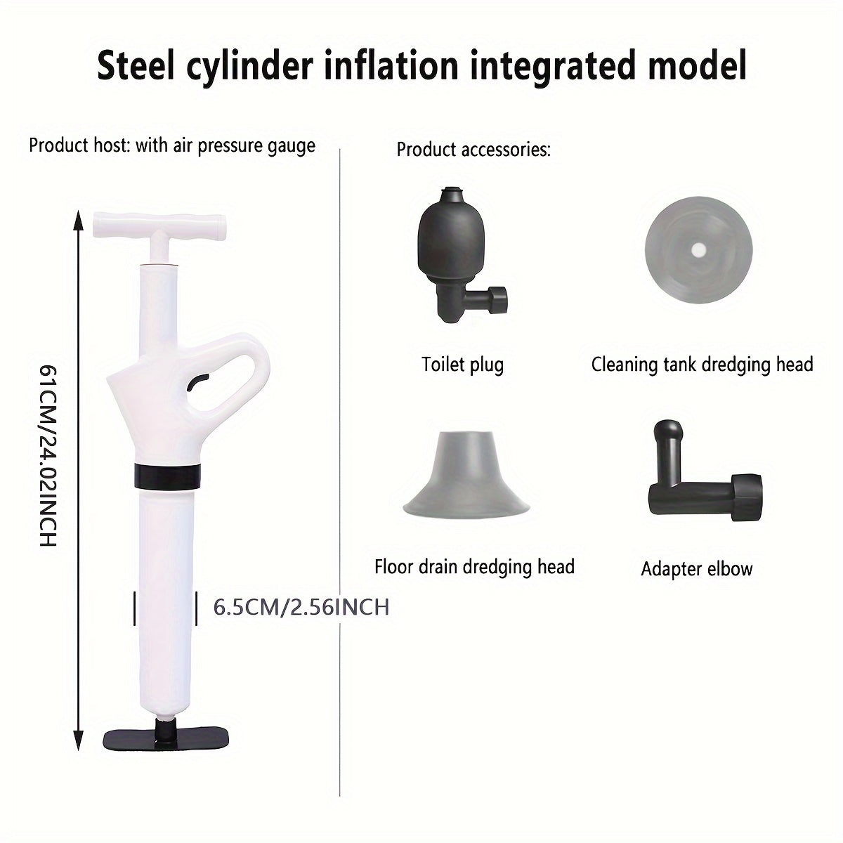 Пистолет-джет для прочистки пластиковых труб тяжелого типа, не требует электроэнергии, устраняет засоры в раковинах и напольных стоках в ванной