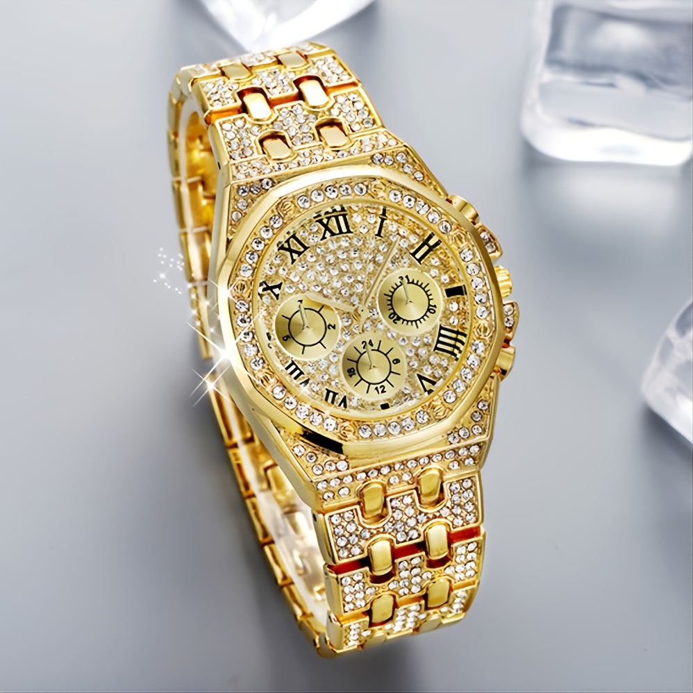 Ladies' Gold Water Diamond Watch with Elegant Design