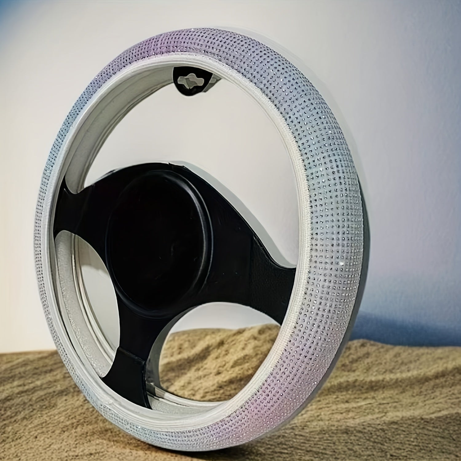 Universal Car Steering Wheel Cover Crystal Diamond Polyester 38cm