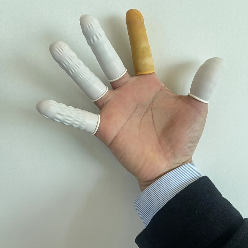 Disposable Rubber Finger Covers 2cm x 7cm Water-Resistant Anti-Slip Touch Screen Gloves for Cleaning Electronics and Kitchen
