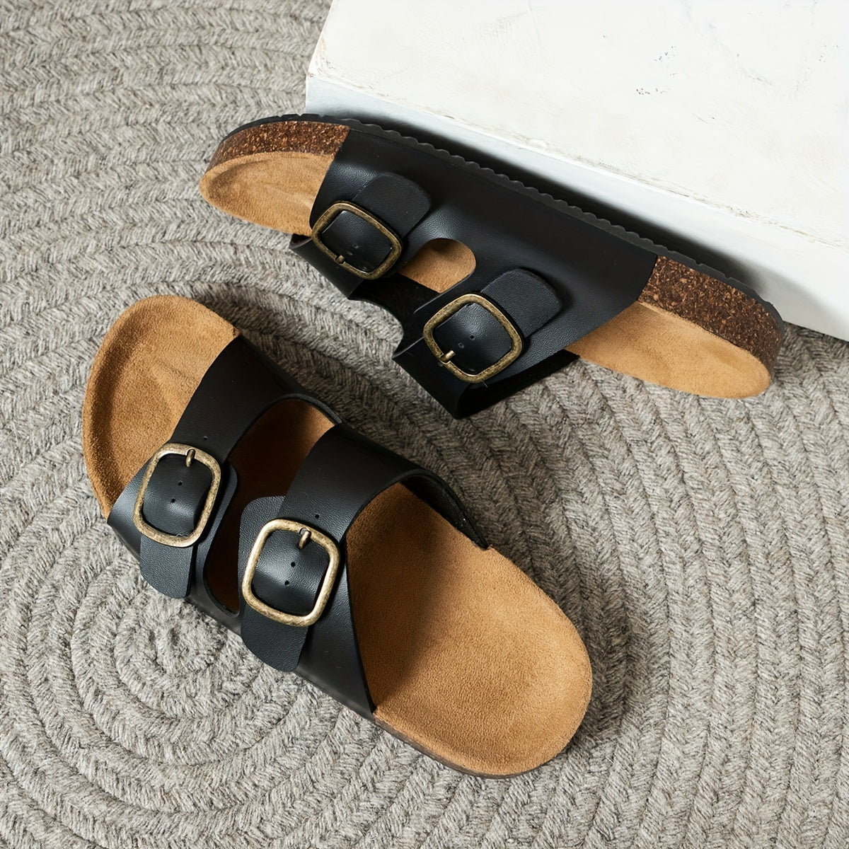 Women's Summer Flat Slippers Open Toe Cushioned Indoor Outdoor