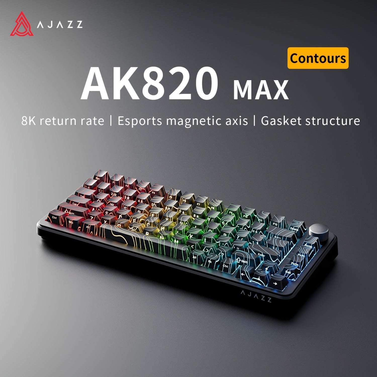 AK820 MAX - bu magnit kalitga ega, Type-C simli ulanishi va qiziqarli RGB yoritish effektlari bilan yangilangan mexanik klaviatura bo'lib, o'yinlar, e-sport va ofis ishlari uchun mos keladi.