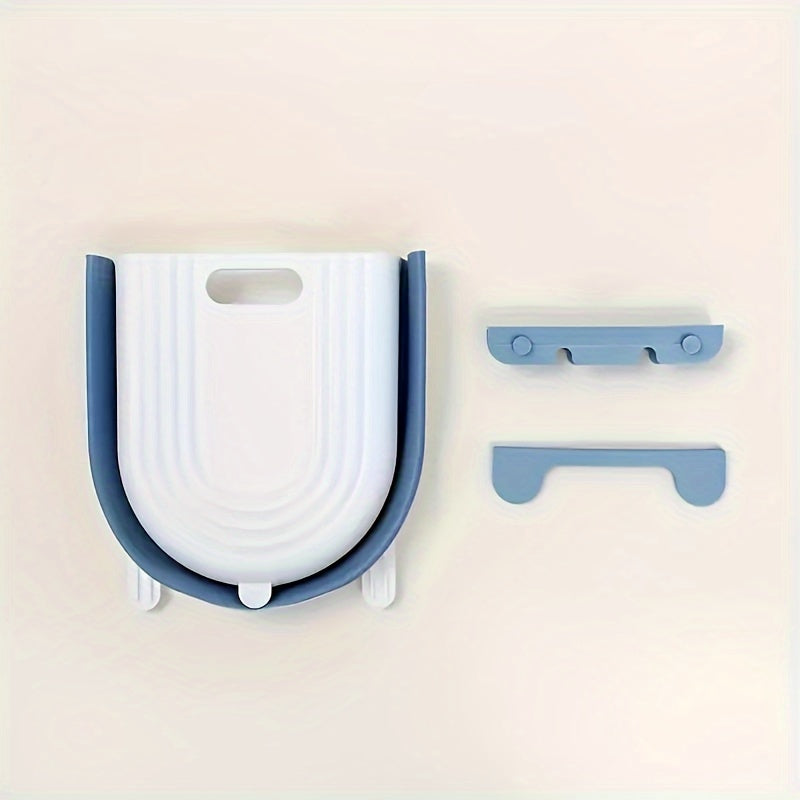 Foldable Plastic Trash Can with Cabinet Hook for Kitchen and Bathroom Storage