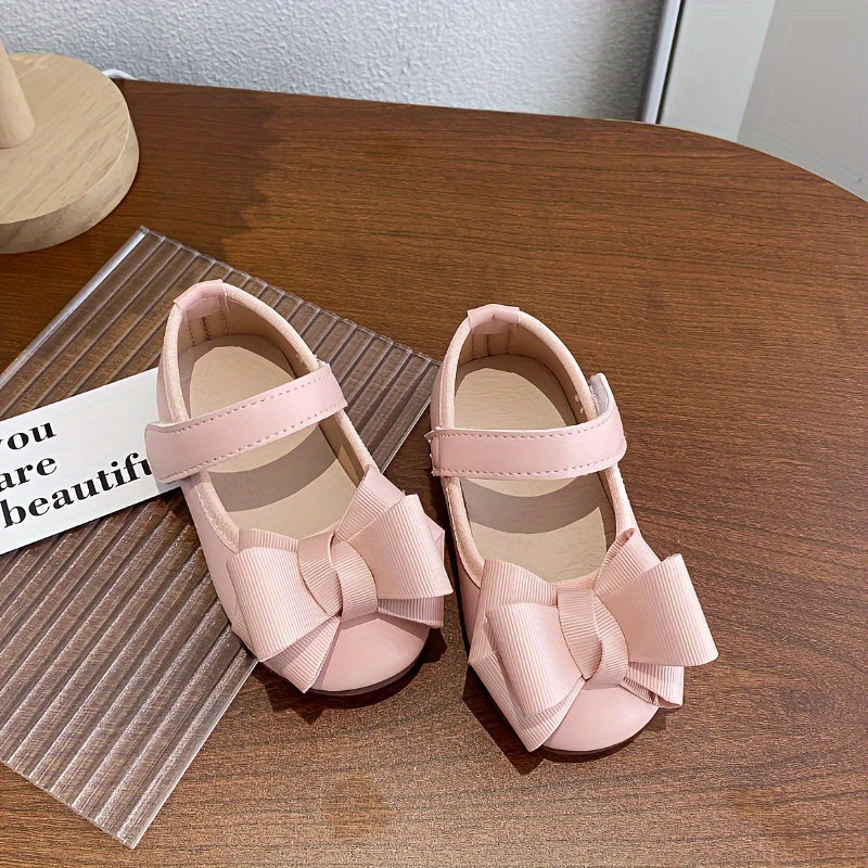 Girls Flats with Bow Non-slip Round Toe for Parties Weddings and Daily Wear