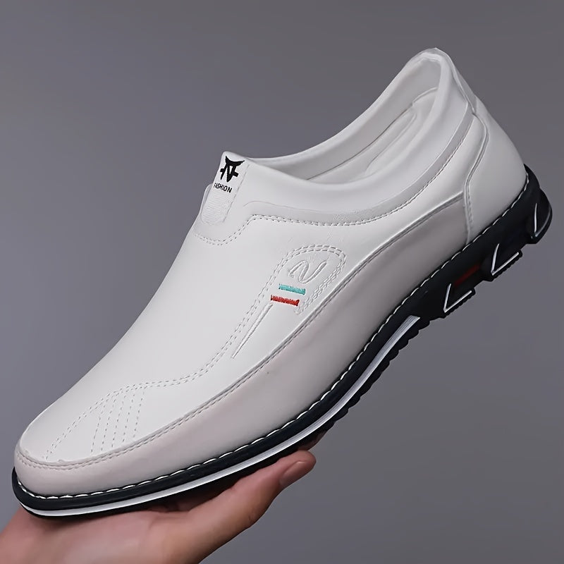 Men's Microfiber Leather Loafers Non-Slip Casual Street Shoes