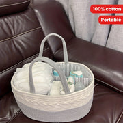 Nursery Storage Organizer Rope Basket for Diapers and Toys for Boys and Girls