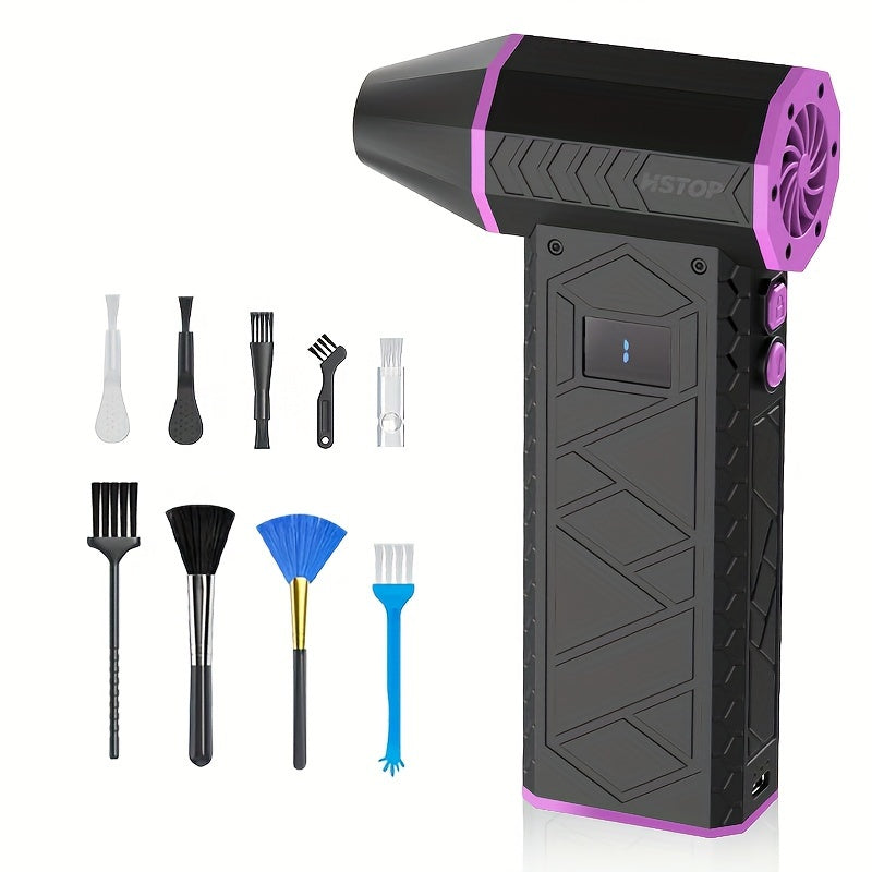 USB rechargeable handheld blower with digital display for camping outdoor use