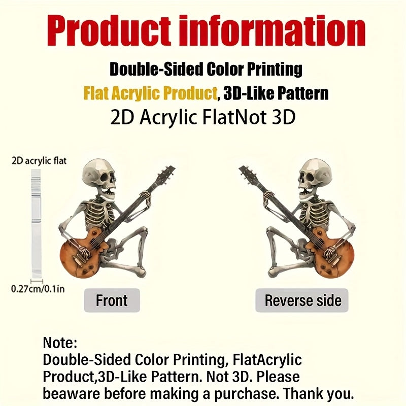 Yaratuvchi Skull Swing Avtomobil Dekoratsiyasi Akril 2D Tekis Stol Ichki Sovgʻa