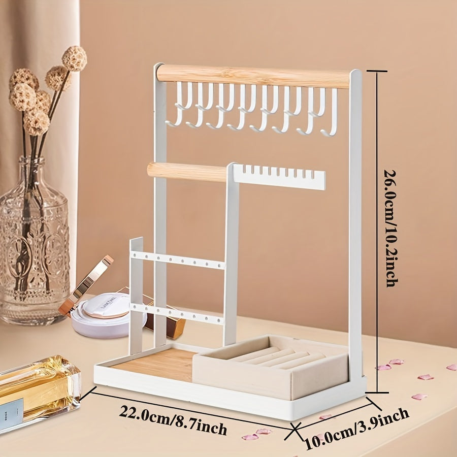 Подставка для украшений из бархата, 5-уровневая железная витрина для ожерелий, сережек, ключей