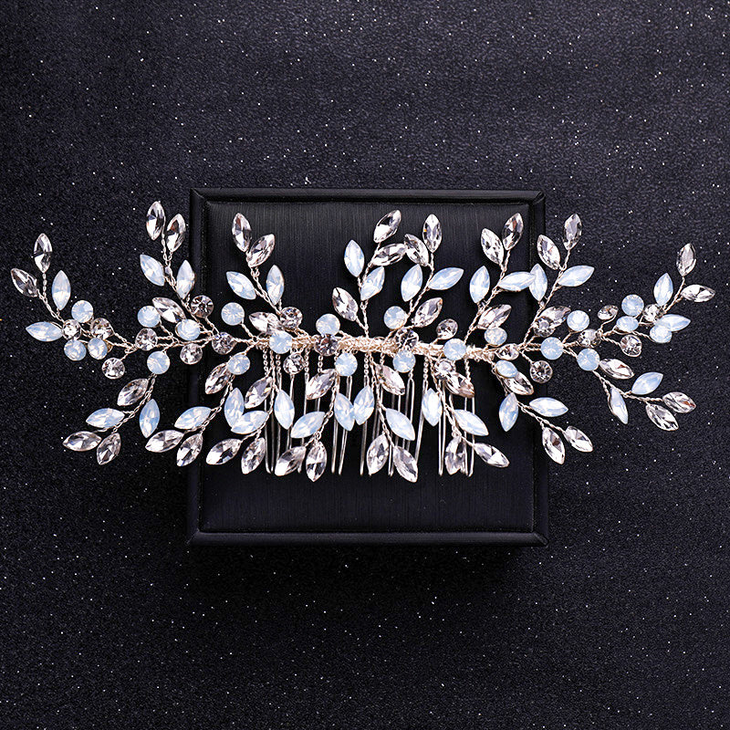 Faux Pearl and Crystal Hair Comb Wedding Bridal Hair Accessory Flower Headpiece