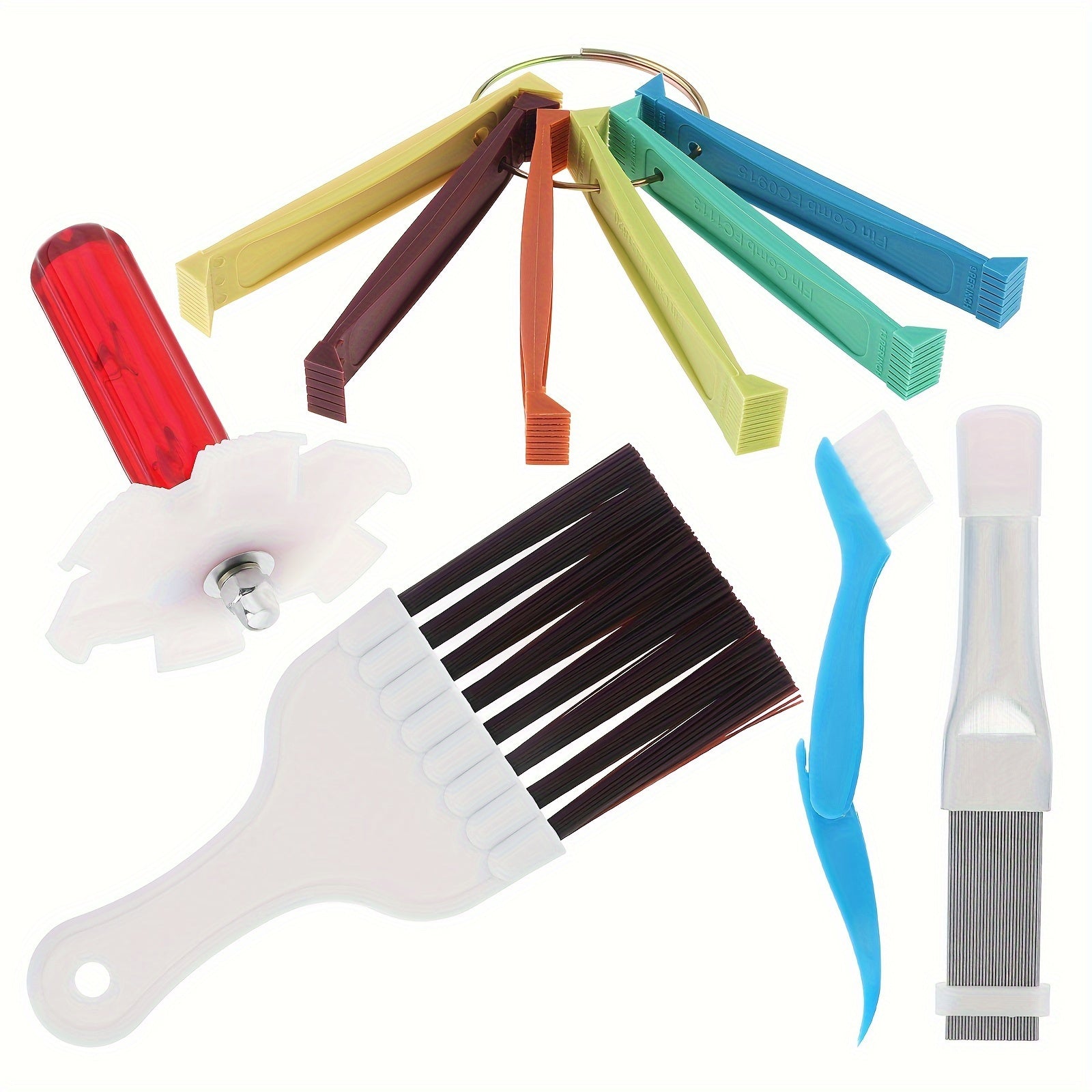 Multi-Functional Air Conditioner and Refrigerator Fin Cleaning Kit 5 Pieces Stainless Steel Plastic