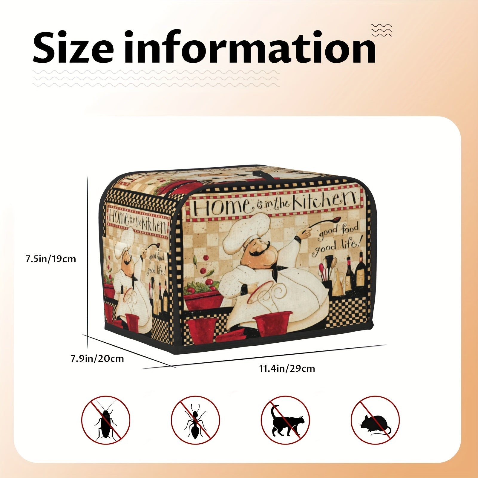 2-Slice Toaster Cover Dustproof Grease Resistant Machine Washable Appliance Protector