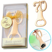 Golden Metal 70th Birthday Beer Bottle Opener for Parties and Celebrations