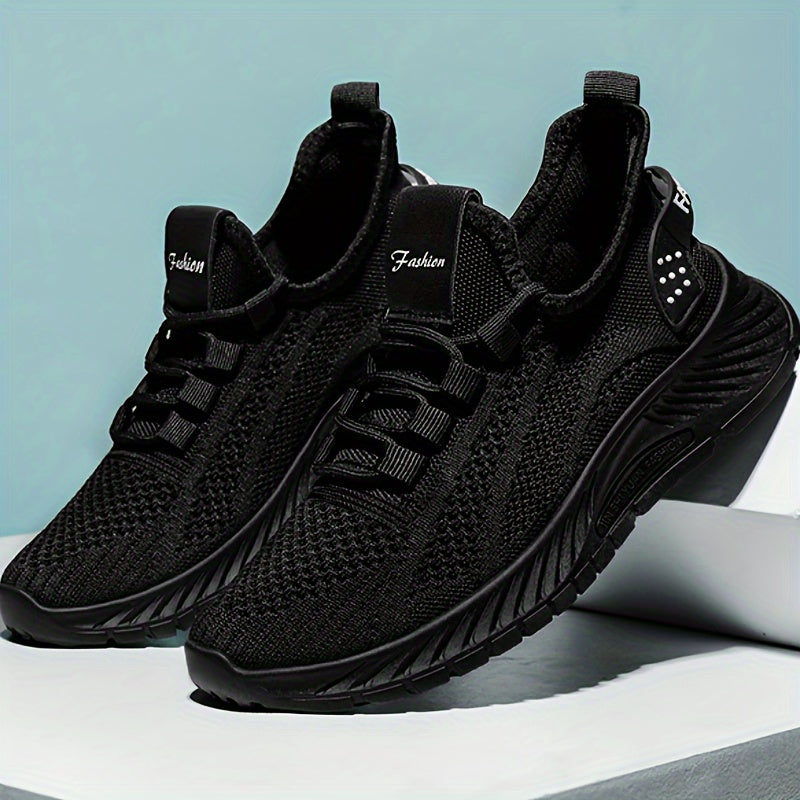 Women's Breathable Knit Sneakers Casual Lace-Up Outdoor Sport Shoes