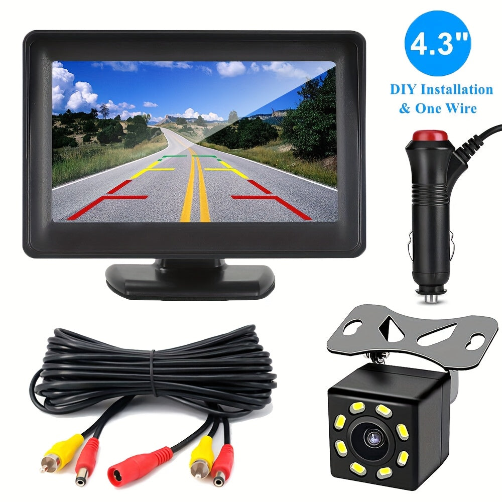 Avtomobil orqa kamera tizimi 4.3 dyuymli LCD HD kechqurun ko‘rish keng burchak