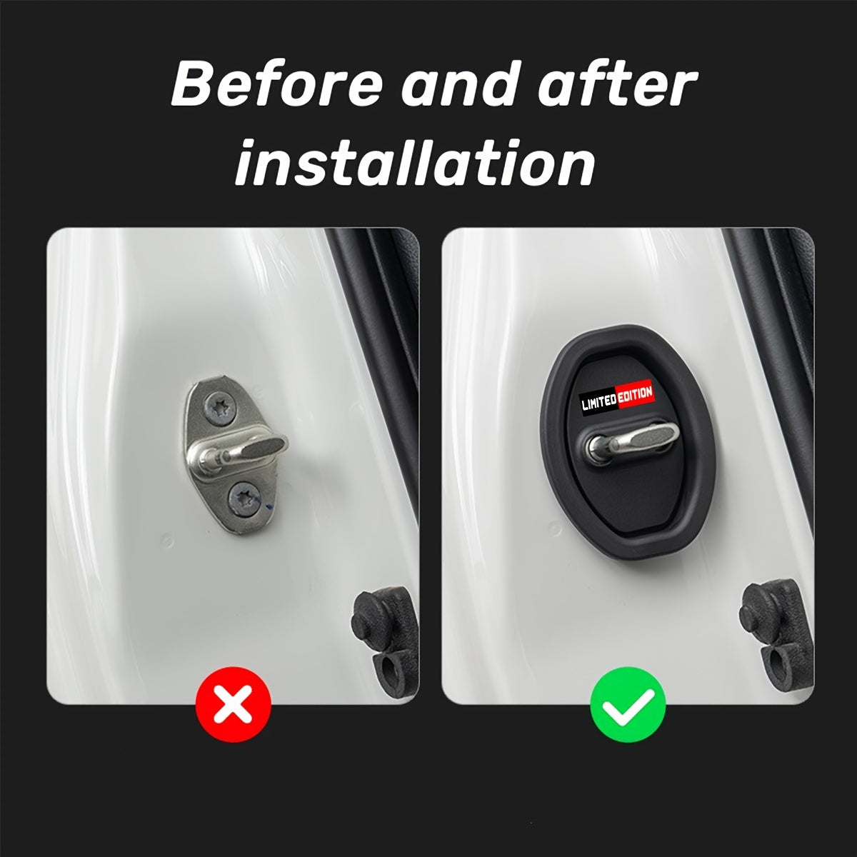 4Pcs Silicone Car Door Lock Cover Shock Absorber Protectors for Automotive