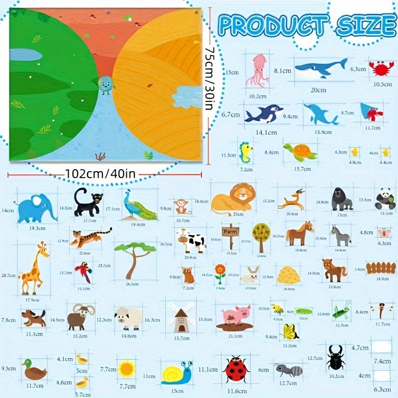 58-Piece Farm Insects Felt Story Board Set Educational Toy for Kids Preschool