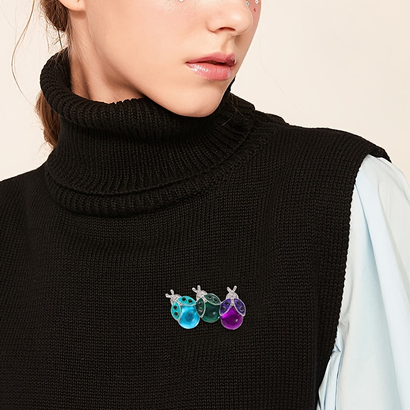 Ladybug Brooch Pin Irregular Shape Insect Lapel Accessory for Women