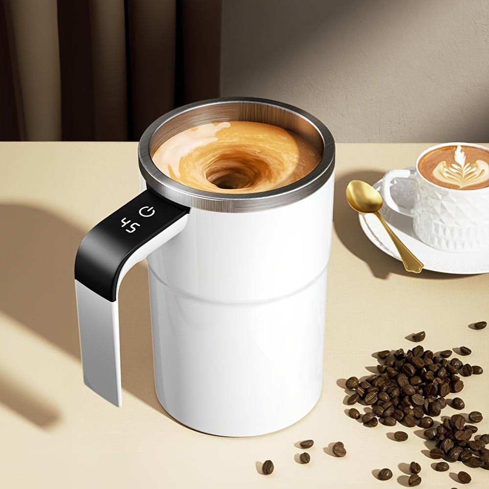 Stainless Steel Coffee Mug with Temperature Control and Magnetic Stirring