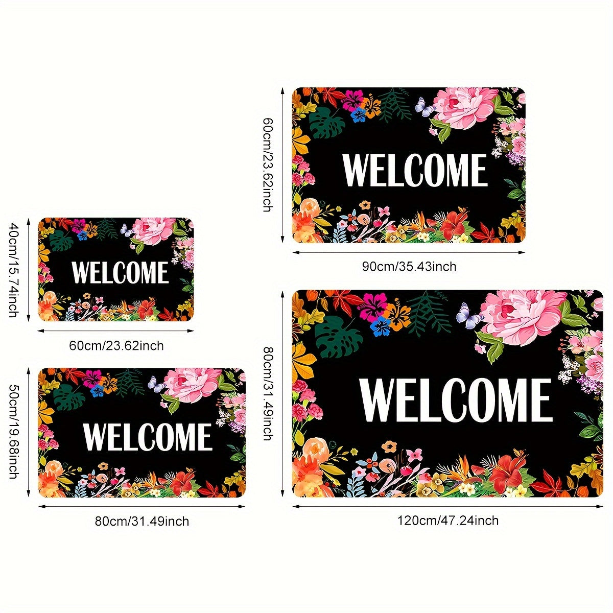 Цветочный коврик для прихожей - современный, низкопрофильный, забавный коврик, нескользящий коврик для использования в помещении и на улице - идеально подходит для кухни фермерского дома, патио, входа в ванную комнату
