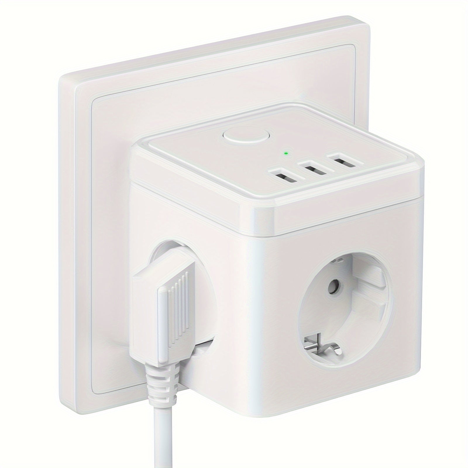 6-in-1 Power Strip Cube Outlet with 3 USB Ports Surge Protection 2500W for Home Office Travel