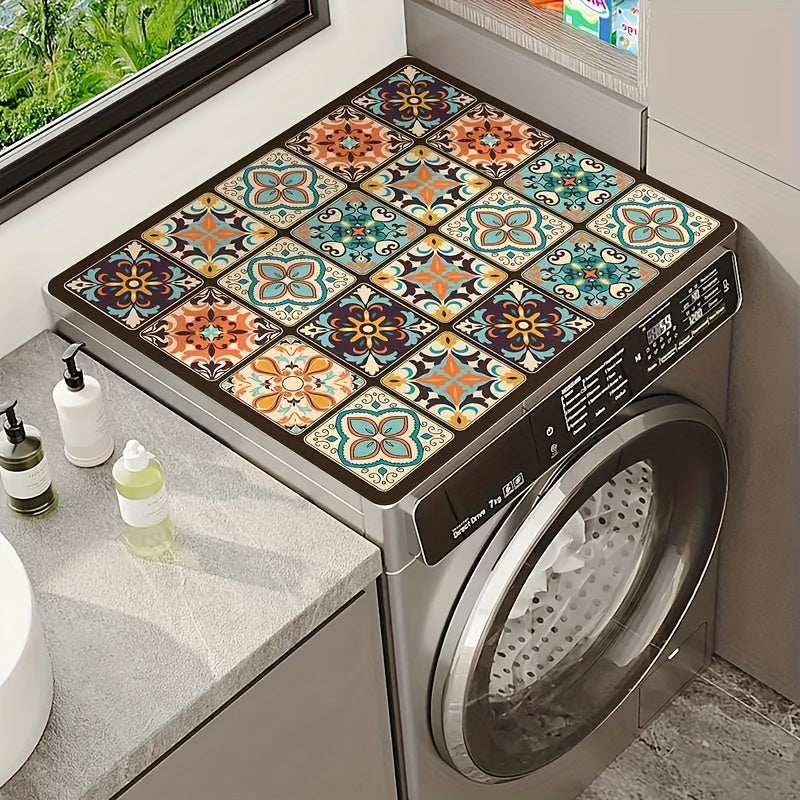 Vintage Mosaic Washing Machine Cover Waterproof Durable Diatomaceous Earth 59.99cm x 50.01cm