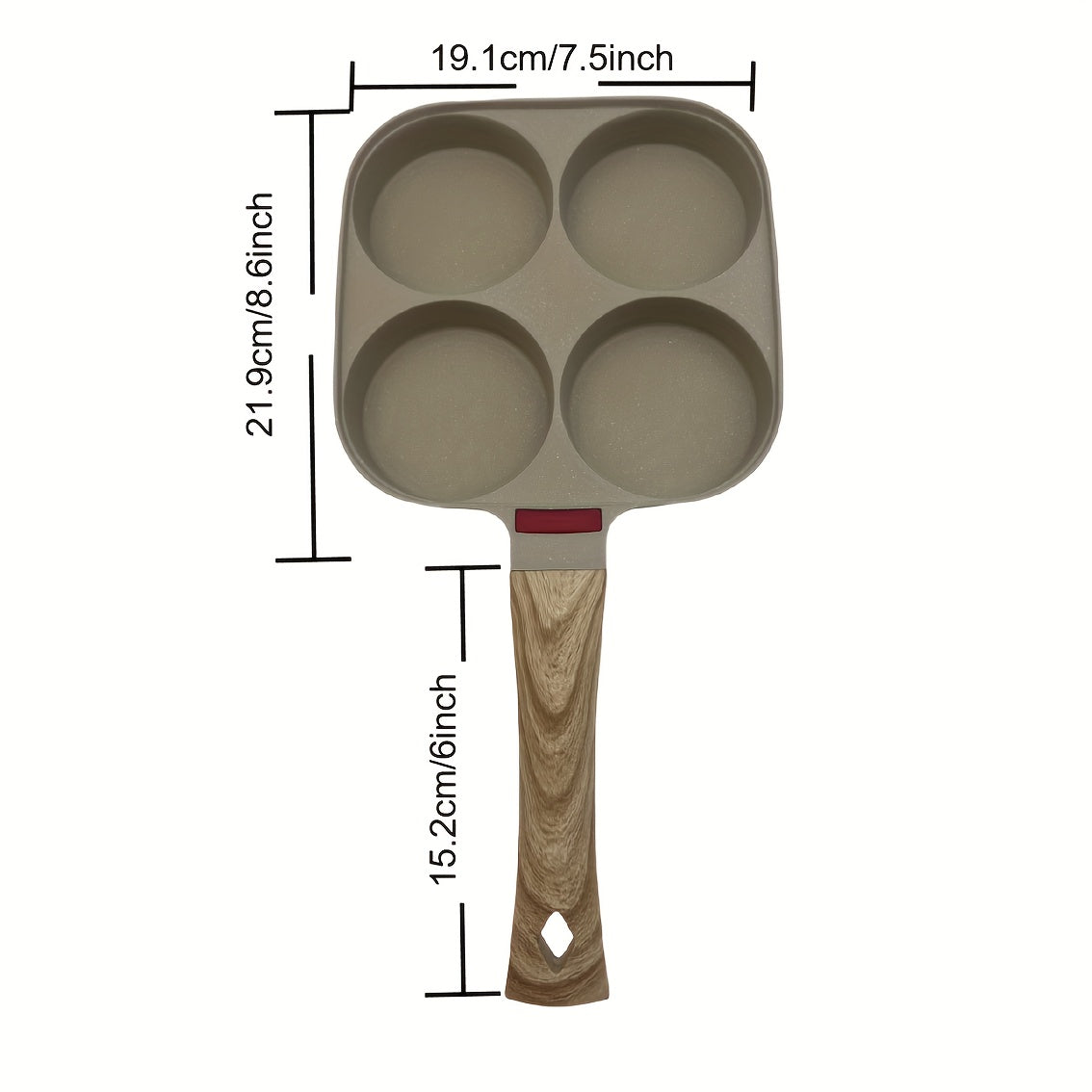 Nonstick 4-Cup Egg Pan Granite Nonstick Skillet for Eggs Pancakes Crepes Gas and Induction Stoves