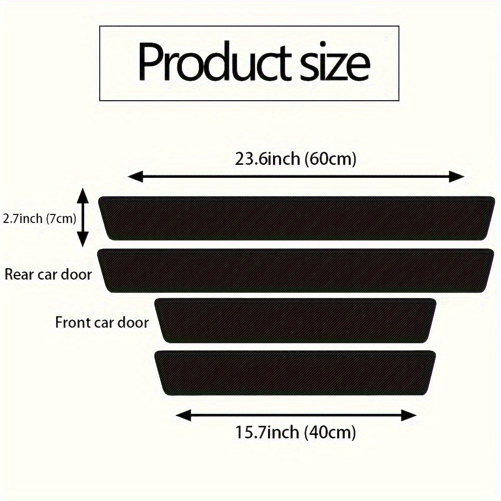 Car Door Sill Protector Heavy-Duty Scratch Dent Non-Slip Carbon Fiber