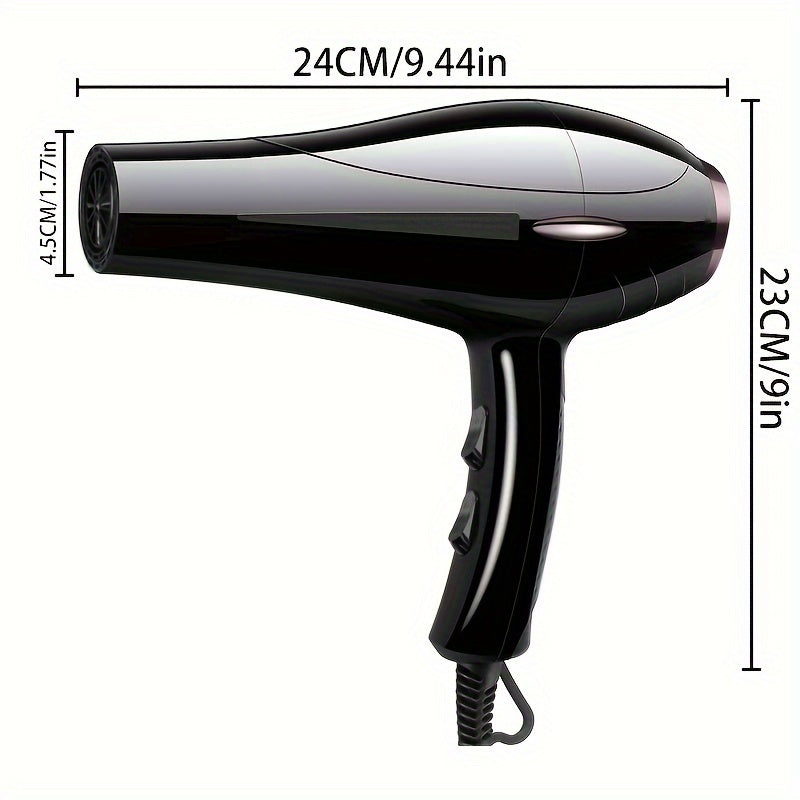 2100W Hair Dryer with Fixed Handle European Plug Includes Nozzle Diffuser and Comb Attachments