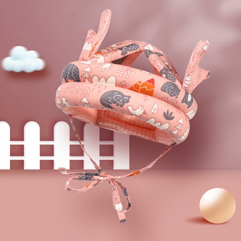 Children's Breathable Safety Hat for Learning to Walk Anti-Fall Collision All Seasons Green Pink