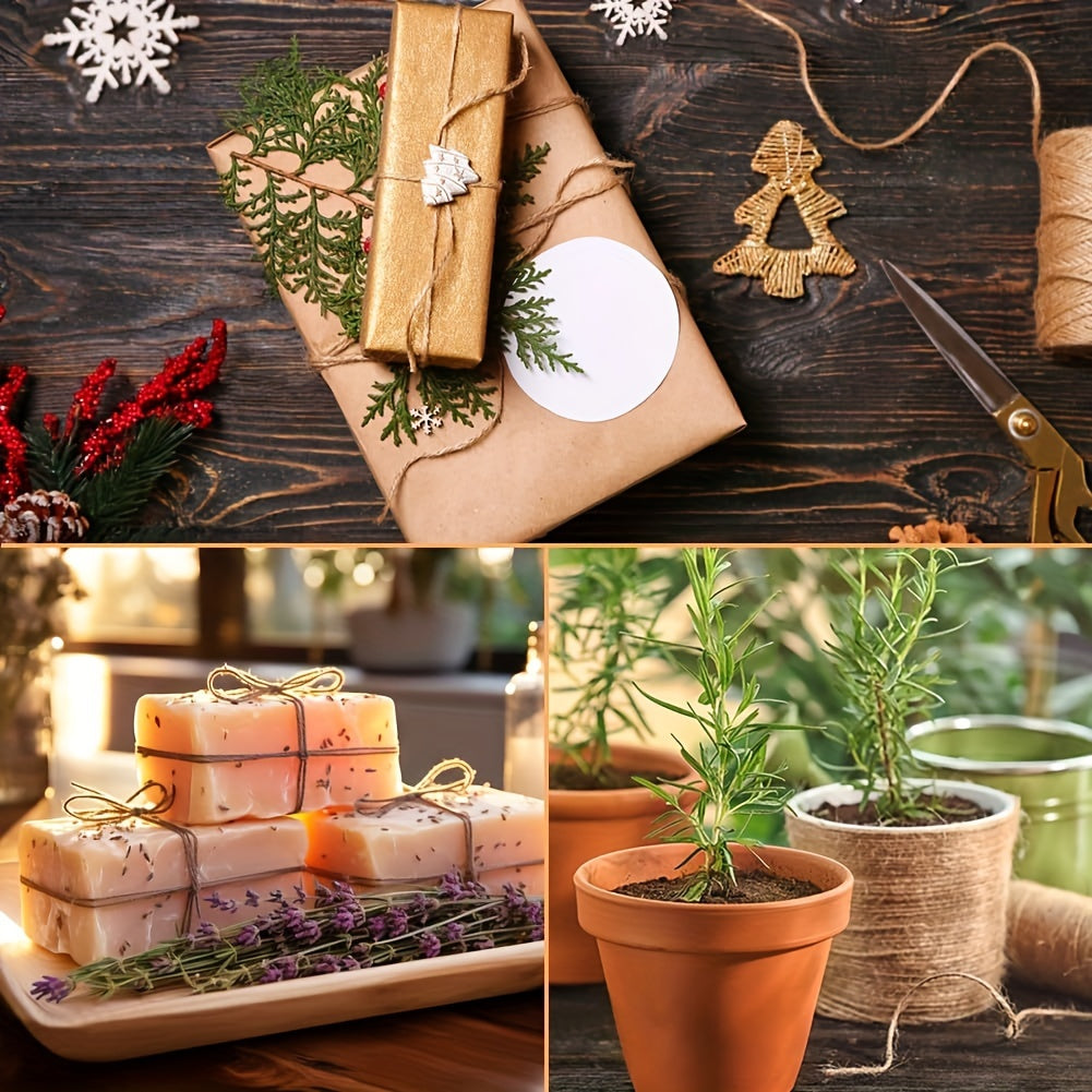 Natural Jute Garden Twine 2 Rolls 99.97 M Brown for Gardening Crafts Packing