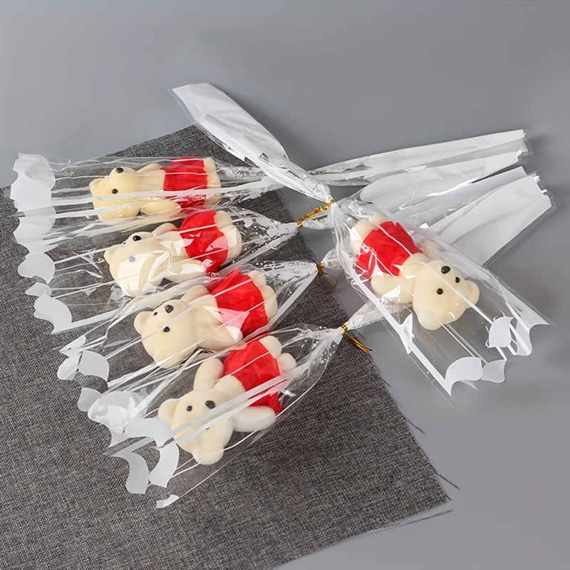 Sun'iy gul kompozitsiyasi, Valentin kuni sovg‘asi, ayiq bilan gulchambar, to‘y yoki uy bezatish uchun