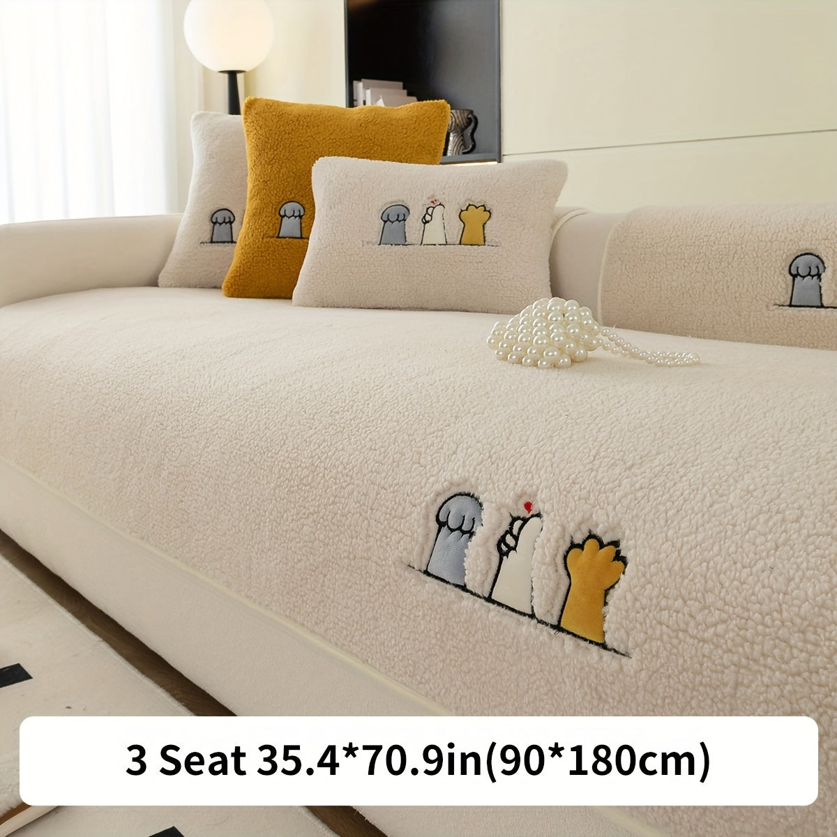 Plush Sofa Slipcover and Pillowcase Protects Furniture in Any Room