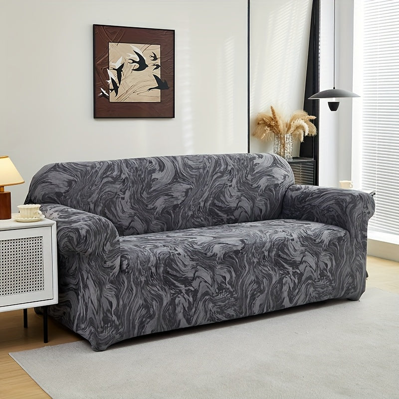 All-Season Stretchable Sofa Cover with Anti-Slip and Modern Print Fits Single to Four-Seater