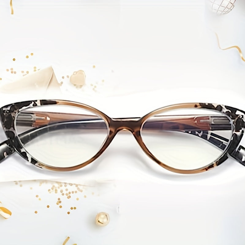 Women's Blue Light Blocking Reading Glasses Cat Eye Style Spring Hinges UV Protection