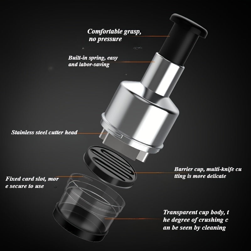 Juego de prensa de ajo y picadora de acero inoxidable 304, herramienta de cocina manual para picar y triturar verduras