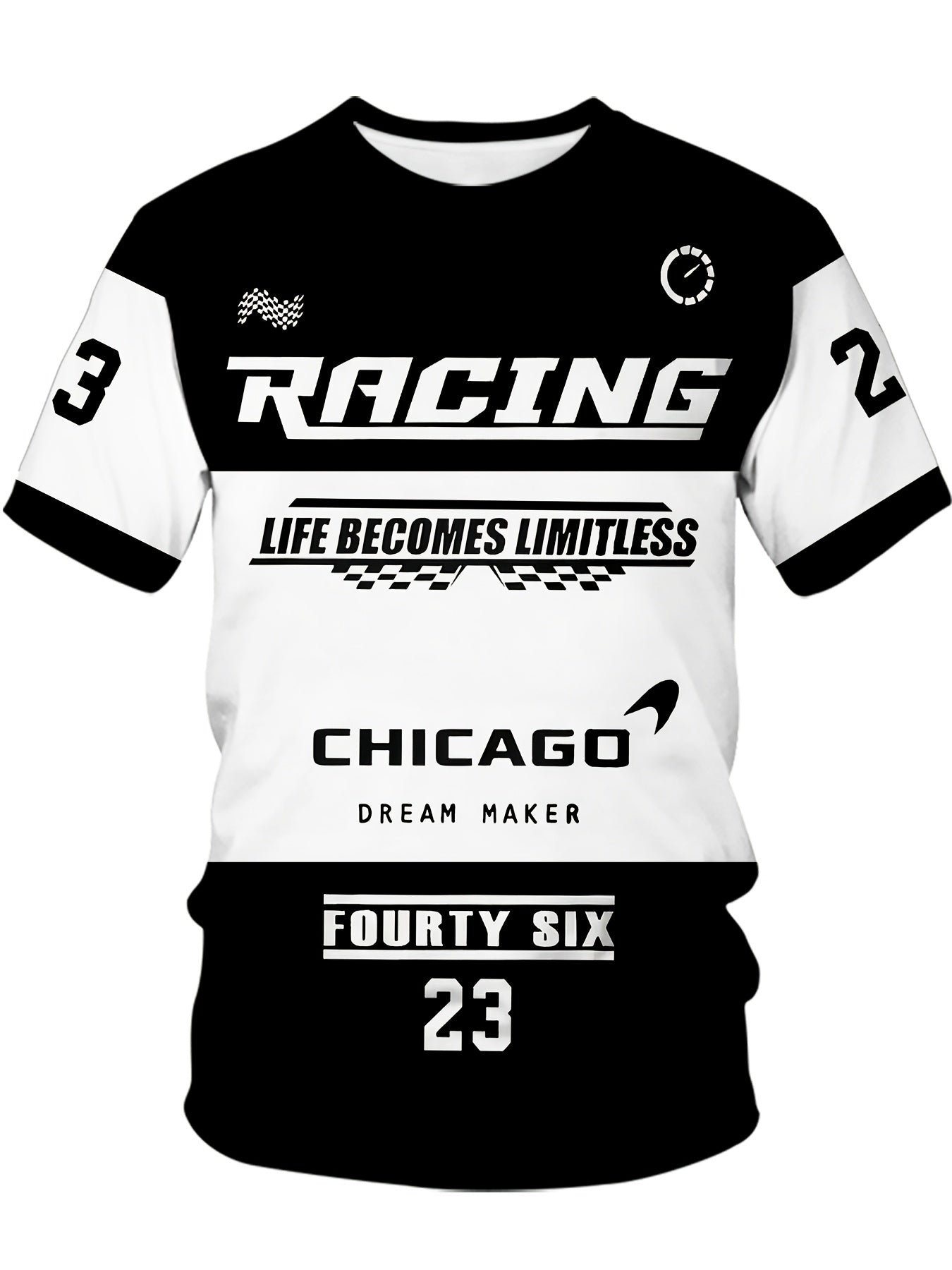 Футболка оверсайз с круглым вырезом большого размера с 3D-числом 23, с принтом по всему полотну, короткий рукав, спортивный повседневный стиль