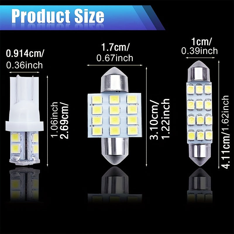 Conjunto de luces LED para automóvil T10, luces interiores para matrícula y puertas, 42 piezas