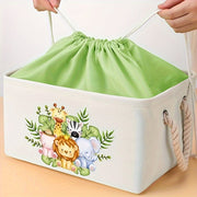 Rectangular Fabric Storage Basket with Drawstring Closure for Toys Laundry and Gifts 68.58cm Tall