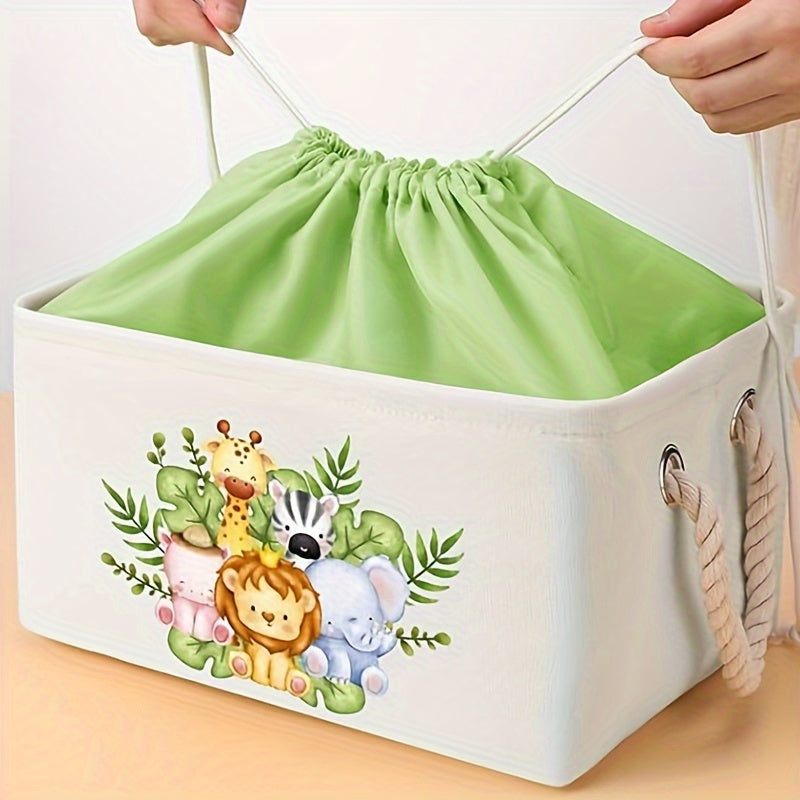 Rectangular Fabric Storage Basket with Drawstring Closure for Toys Laundry and Gifts 68.58cm Tall